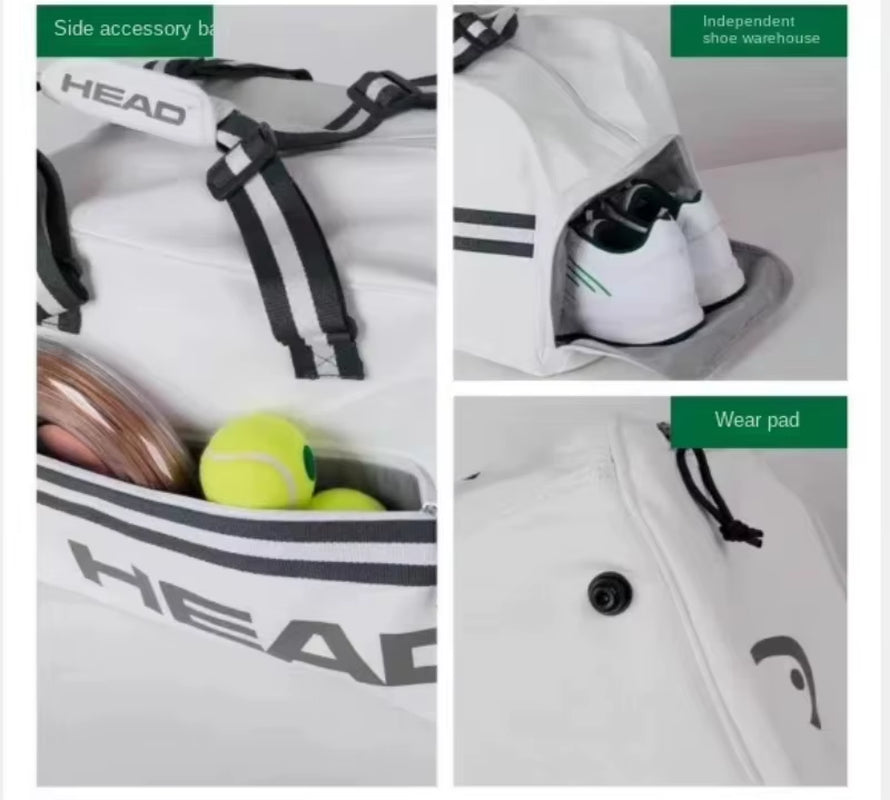 Tennis Backpack Djokovic Signed Single Shoulder Tennis Handbag Large-Capacity Duffel Bag with Independent Shoe Compartment