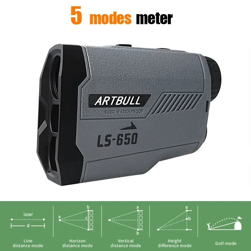 1000M Laser Rangefinder Hunting Outdoor 650M Golf Rangefinder Telescope with Flag-Lock Slope Adjusted Distance Meter