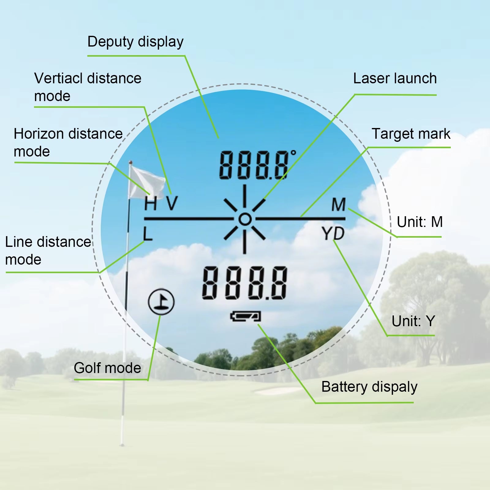 1000M Laser Rangefinder Hunting Outdoor 650M Golf Rangefinder Telescope with Flag-Lock Slope Adjusted Distance Meter