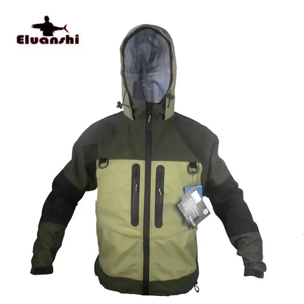 ELUANSHI Waterproof Breathable Fly Fishing Clothes Wader Jacket Wading Clothing Apparel