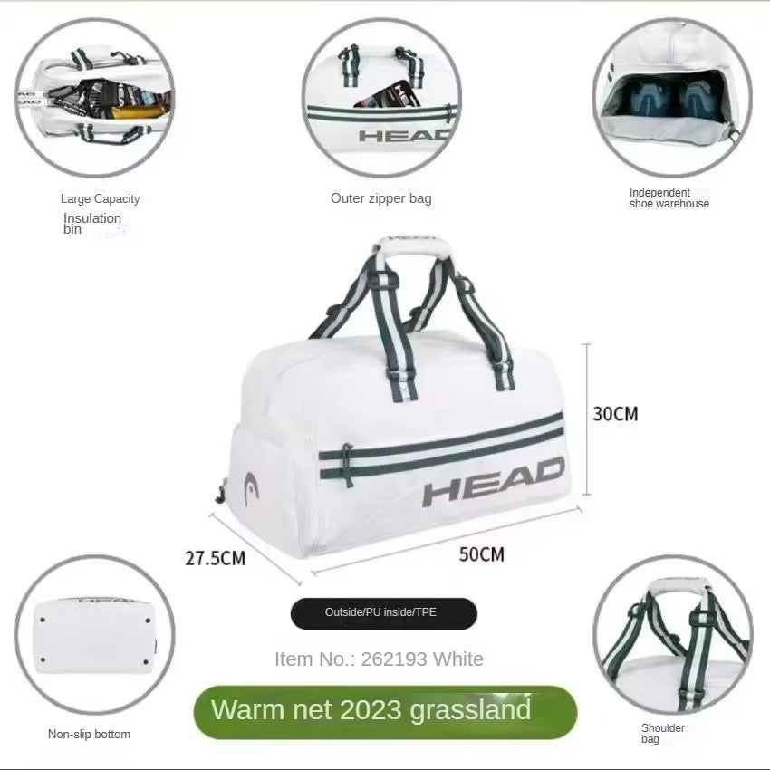 Tennis Backpack Djokovic Signed Single Shoulder Tennis Handbag Large-Capacity Duffel Bag with Independent Shoe Compartment